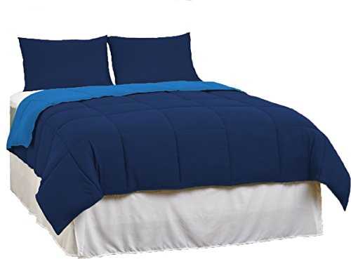 Tata Home Piumino Letto Invernale in Microfibra Morbidissima da 300 gr mq Double Face Misura Letto 2 Piazze Matrimoniale cm 250x200 Colore Blu Avio Disponibile Anche in Altri 5 Colori e 2 Misure