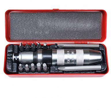 tournevis a frapper avec embout pour vis fendue, cruciforme, hexagonale, torx gris