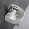 Lavandino ovale da parete in ceramica per piccolo guardaroba bagno (metà cerchio)