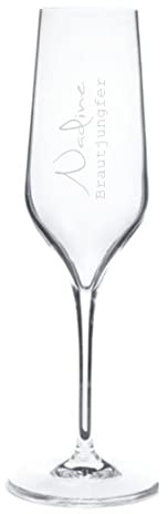 graviertes Sektglas für die Brautjungfer