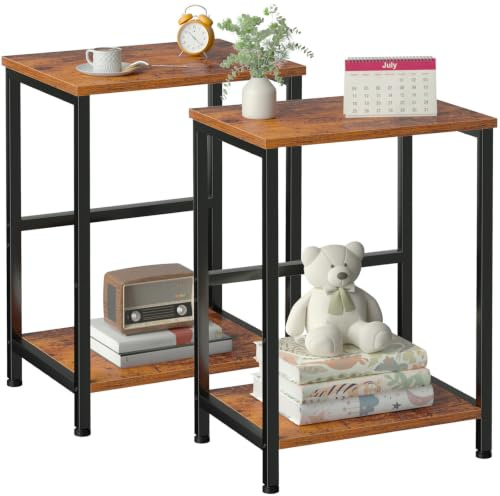 AMHANCIBLE Side Tables Set of 2, Bedside Tables, Coffee Table living room