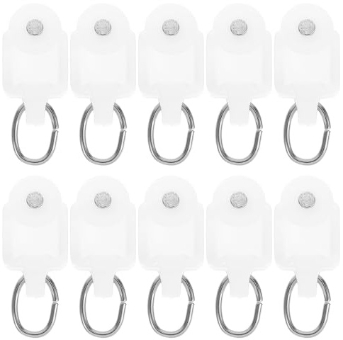 SEWACC 50pcs Curtain Track Rollers Curtain Rail Pulleys Runners Ceiling Curtain Track Hooks White Plastic Drapery Rail Gliders Curtain Rail Accessories