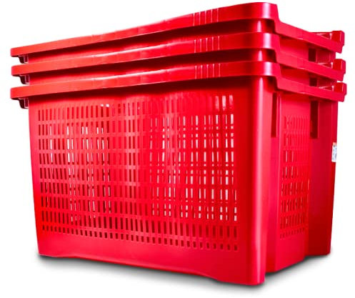 FCI 10 CASSETTE PER OLIVE Impilabili Adatte Per Frutta e Raccolta Olive Cassette Plastica 10pz (10)