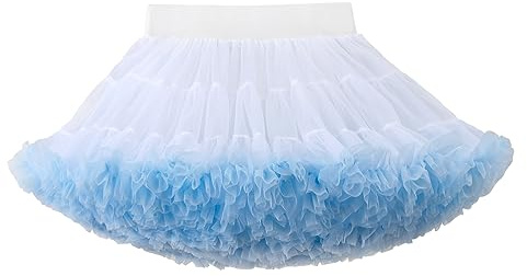 Toddler Girls Tutu Skirt Elastic Wasit Short Tulle Ballet Pettiskirt White Blue 4-6T