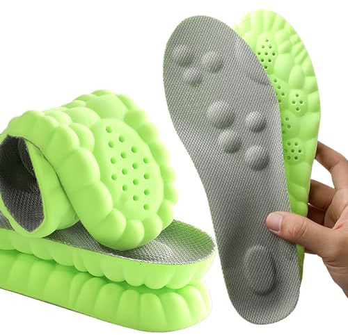 Solette in Memory Foam con supporto per l'arco plantare per donne e uomini, inserti per scarpe da ginnastica, scarpe sportive e stivali, traspiranti e ammortizzanti(41.5/42 EU, Verde)