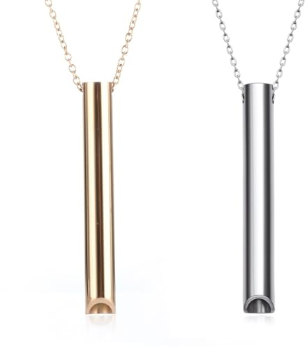 GNALIA Collier de Soulagement d'Anxiété, Collier de Respiration Consciente en Acier Inoxydable Collier d'Exercices de Respiration Profonde Portable pour Méditation Anti-Stress Relaxation