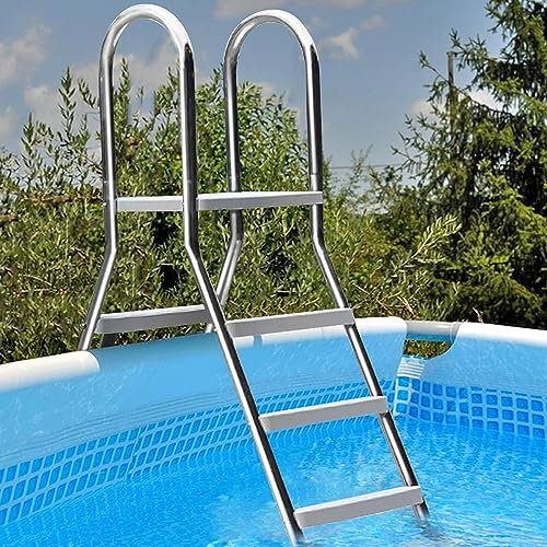 BOTOWI 52 Inch High Pool Ladder for Above Ground Pools 4 Step Stainless Steel Swimming Pool Ladder with Non-Slip Pedals for Indoor/Outdoor Pools Weight Capacity 500Lbs, Easy To Install Climb