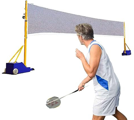 Badminton-Netzständer, befüllbare Basis, Volleyball-Badminton-Netzständer, robuste Fitness-Trainermaschine für Pickleball-Tennis, Trainingsausrüstung für Jugendliche, Junioren und Erwachsene