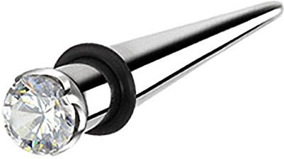 Piersando Piercing Ohrpiercing Flesh Dehnungsstab Dehnstab Taper Expander Ohr Stab Plug Edelstahl Dehnstab Taper Kristall Clear 8mm