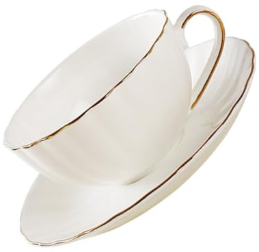 Alipis Set Da Caffè in Porcellana Ossea Con Finiture in Oro Tazza Multifunzionale Per Bevande