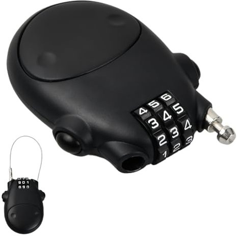 Ausziehbares Kabelschloss, 75cm Stahlseil Gepäckschloss mit 3 Zahlenscheiben, Schwarz Zahlenschloss Vorhängeschloss, Reiseschloss Sicherheitsschloss für Fahrräder Kinderwagen Rucksack Gepäck Koffer