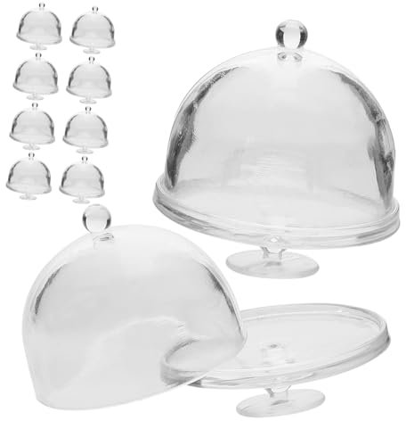 Yardenfun 20pcs Mini Cake Domes Display Stand Miniature Dessert Holders for Dollhouses for Landscape Decoration and Visual Enjoyment