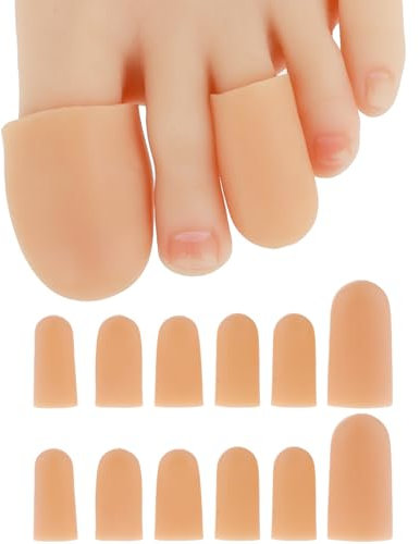 12 Pieces Silicone Toe Protectors, Original Soft Toe Cap Protectors to Protect from Rubbing Ingrown Toenails Corns Blisters Hammer Toes and Other Painful Toes Problems for Men and Women
