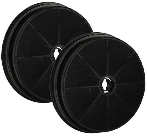 vhbw 2x Filtres à charbon actif compatible avec Leisure 8940263200, 8844833600, H110K, H101PK, H100X, H100K, 8970563600 hotte aspirante - 19 cm