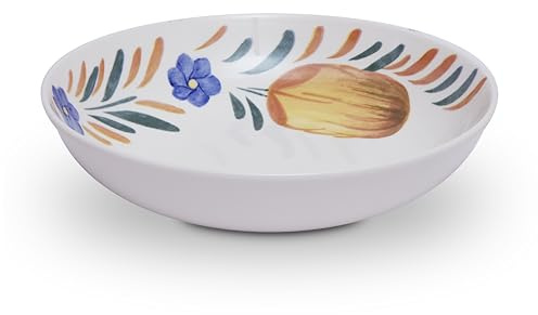 Wade Capri Pasta Bowl with Vibrant Mediterranean Inspired Design, Crafted from Earthenware, Made in Stoke-on-Trent, 22.5cm, Multi-Coloured, WA967035CAP