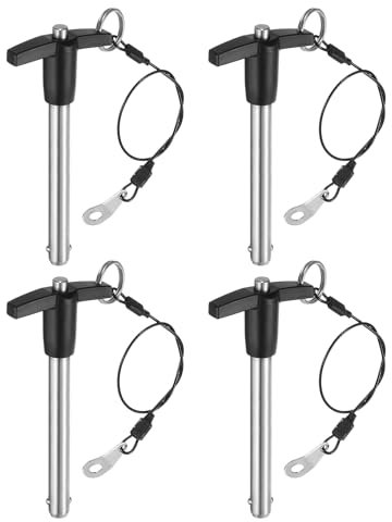 QUARKZMAN 4Pcs Goupilles de Verrouillage de Poignée en T, 10mm x 70mm Longueur d'Utilisation Acier Inoxydable Bouton-Poussoir à Libération Rapide