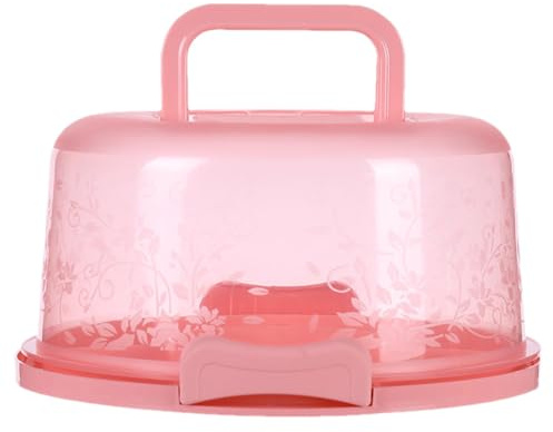Fizepgo 10 Inch Cake Carrier | Clear Plas-tic Cake Containers With Collapsi-ble Handle And Lid | Portable Cake Container With Locking Buckle - Suitable For Storing Birthday Cakes And Cakes