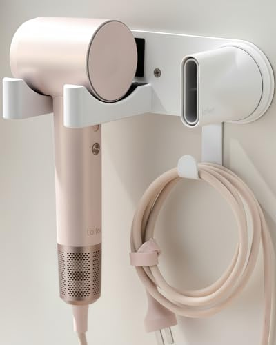 Föhnhalterung Wand Ohne Bohren, Fönhalter für Haartrockner, Edelstahl Haartrocknerhalter zum Kleben, Föhn Halterung für Badezimmer Weiß Chochoyah