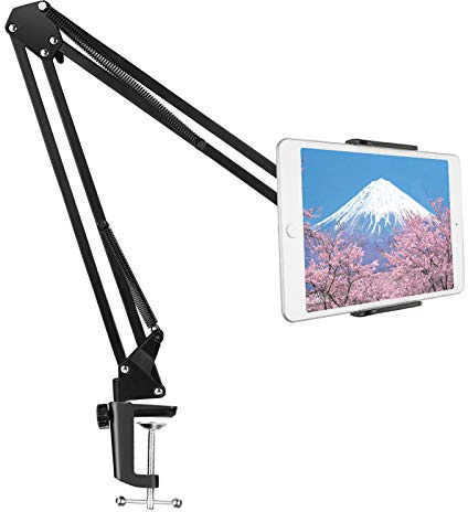 SAMHOUSING Tablet-Ständer für Bett, Tablet, Halterung mit stabilem Aluminiumarm für iPad, iPad Air, iPhone X, iPhone 8/7, Samsung Galaxy oder andere Geräte mit 4,7 - 12,9 Zoll (4,7 - 12,9 Zoll
