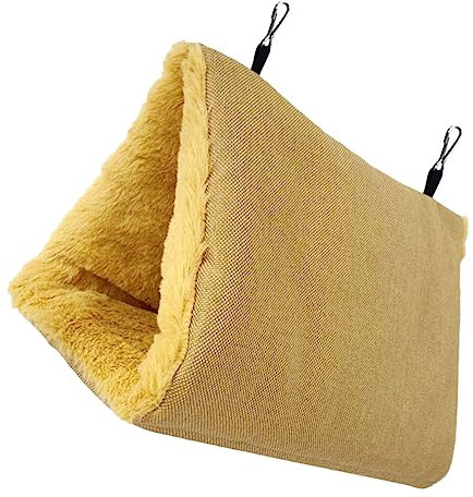 DECOMELODY Hamac Suspendu pour Perroquet Nid D’Oiseau D’Hiver Chaud en Tissu Résistant à L’Usure Taille Moyenne Deux Ouvertures Utilisable en Intérieur pour Petits Oiseaux et Perroquets