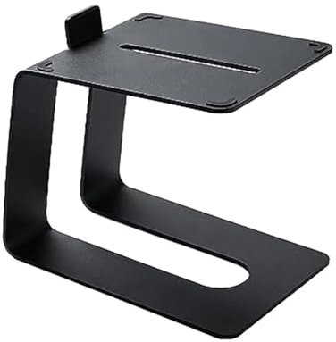 SUBLXPoten Lautsprecher Ständer 2-teiliges Tisch-Computer-Lautsprecherständer-Rack in C-Form mit Vibrationsabsorptionspads, robust, 5 Grad nach Oben geneigt, for Bücherregal Boxenständer