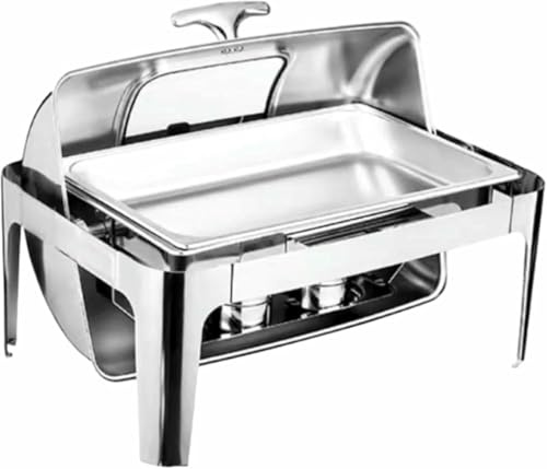 Catering Supplies,Chafing Dish Buffet Set, 9L Insulated Heater, Rectangular Heater with Visible Rolltop Food Tray, Water Extra Fuel Rack for Weddings, Parties, Banquets, Food