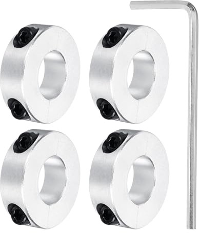 QUARKZMAN 4 Stk Tiefenanschlag Stellring 20mm ID Tiefenanschlag für Bohrer Bohrung Doppelt Geteilter Aluminium-Klemmring Wellenringe mit Sechskantschlüssel