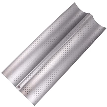 Cabilock Moule à Baguettes Inox Fentes Ondulées Antiadhésif Plaque Pain Four Pour Cuisson Uniforme Maison Et Restaurant Outil De Pâtisserie Compact Et Facile à Nettoyer