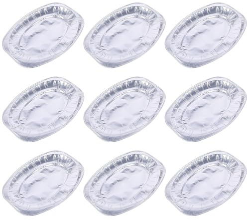 DOITOOL 10Pcs Disposable Aluminum Foil Pans Small Baking and Cooking Plates for BBQ Party Food Storage Lightweight Sturdy Tin Foil Trays for Home School and Food Stores