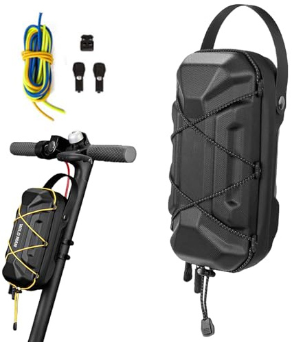 GOEDCH Bolsa impermeable para patinete de 2 l: gran capacidad, bolsa para manillar de scooter eléctrico, montaje rápido, bolsa para manillar para scooter eléctrico y bicicleta, para uso diario y al