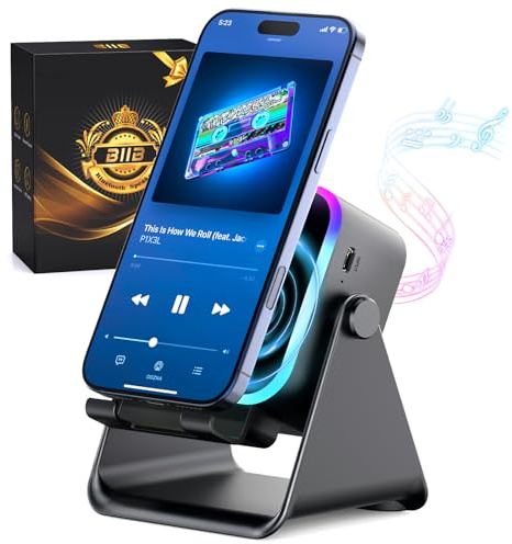 BIIB Regalo Hombre, Altavoz Bluetooth Inducción con Soporte Teléfono | Regalos Originales para Hombre, 6-en-1 Gadget Manos Libres Portátil, Regalos Cumpleaños, Regalos Navidad Secret Santa