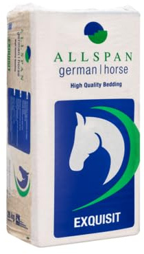 Allspan German Horse Exquisit Hobelspäne Pferdeeinstreu aus Weichholz 26 kg | Weichholzhobelspäne, hoher Flockenanteil, saugstark, staubarm, geruchsbindend, keimfrei, ergiebig, großes Streuvolumen
