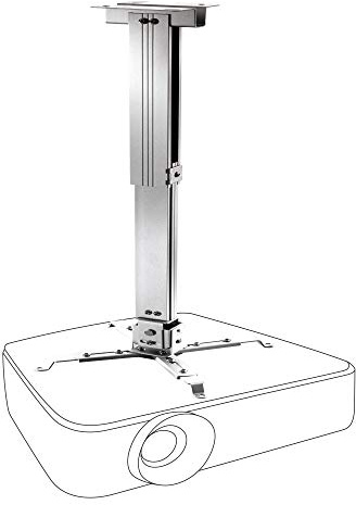 celexon universal Beamer-Decken-Halterung MultiCel Silber | 40-70 cm | neigbarer, schwenkbarer Projektor-Halter mit höhenverstellbarem Deckenabstand inkl. Kabelführung | Tragkraft max. 25Kg