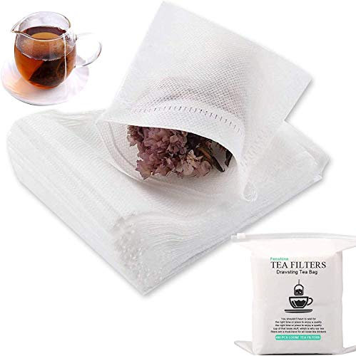 400 Pcs Tea Filter Bags Disposable Empty Tea Bags Drawstring Seal Tea Infusers Bag for Loose Leaf Teal (3.54 x 2.75 inch)