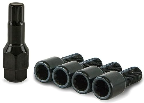 16 x Black Slim Fit Tuner Wheel Nuts for Mini Clubman Aftermarket Alloys | Precision Black Wheel Nuts designed to fit Aftermarket Alloy Wheels Only.