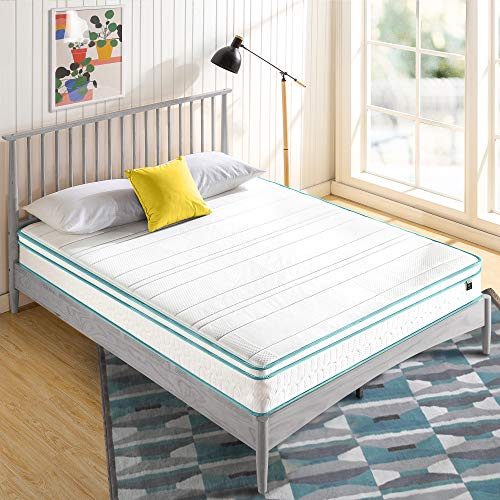 Zinus Hybrid-Matratze mit Taschenfederkern und Memory-Schaum | Euro-Federkernmatratze | Schaumstoff mit grünem Tee | 135 x 190 cm | Höhe 20 cm | Matratze in Karton | Oeko-TEX Zertifiziert