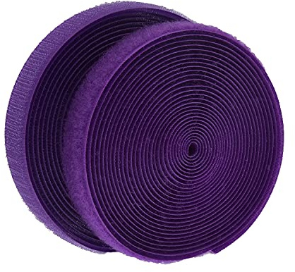 IHKFILAN 2 cm x 4.57 m roll of Hook and Loop, Sew On Nylon Fabric Tapes (not Adhesive) Both Sides Included,Purple