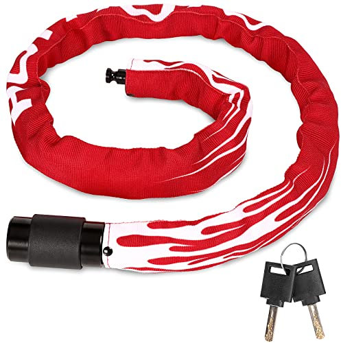 Fahrradschloss Hohe Sicherheit mit Schlüssel, 100cm Länge E Bike Schloss Bike lock Motorrad Kettenschloss 360° drehbarer Schlosskopf, Schloss für e scooter/e roller/ebike/kinder fahrrad