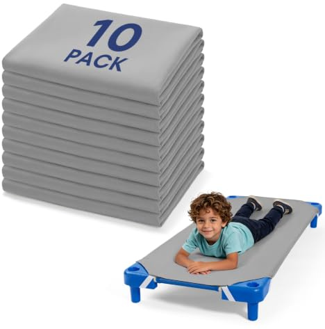 Set med 10 lakan för vaggor i standardstorlek, 58 x 129,5 cm, grått