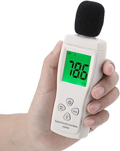 Dezibelmessgerät, 30 Bis 130 DB Schallpegelmesser mit LCD-Display-Hintergrundbeleuchtung, Tragbares Schalldruckmessgerät für Automobil-, Industrieanlagen- und Heimgeräuschprüfungen