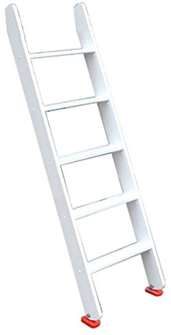 Short Bunk Bed Ladder White-Wood Replacement Bunk Ladder for Camper Caravan s,Step Ladder for Loft Dorm Apartment Cabinet (Size: 5 Step 150cm/59)
