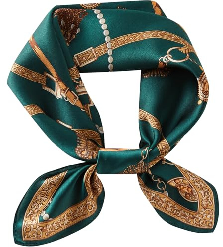 WUZININGLE 100% Maulbeerseide Halsschal, 53cm x 53cm Seidenkopfschal für Damen Herren, leichter quadratischer Seidenschal klein