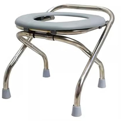 Tabouret De Toilette, Chaise Toilette Portable Acier Inoxydable, Chaise de douche de chevet pliable pour Personnes Âgées Femmes enceintes Et Handicapées (Une seule couleur, 38cm)