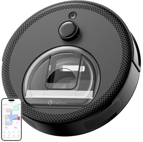 LEFANT M330 Robot Aspirapolvere con Mappatura,Navigazione Laser dTOF,5000Pa,150min,Rilevamento Ostacoli PSD a 190°,WiFi/Alexa 2,4GHz e 5GHz, Aspirapolvere Robot Con un Supporto Per Mocio,Nero