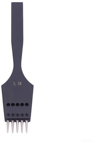 Leder Prickeisen Rund Locher Abnehmbare Spitze Werkzeug mit Einstellbarem Durchmesser und Abstand Eigenschaften (3,38 mm 5 Zähne)