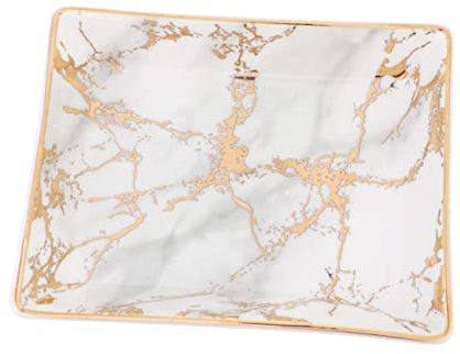 SHERCHPRY Plateau à Bijoux Céramique Assiette Pour Rangement De Boucles Oreilles Et Colliers Décoration Élégante Pour Chambre