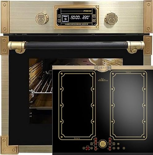 Kaiser Ugnsuppsättning spis set bil retro pyrolys inbyggd ugn 73 l svart glas 60 cm med induktionshäll 60 cm fri zon med 2 FLEX induktionzoner EH 6427 AD KCT 6192 FI Em