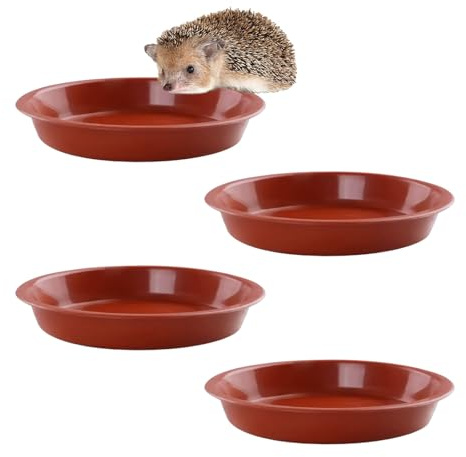 Billowvolve 4 Stück Hedgehog Food & Water Bowl 13cm Breite Low-Profile 2cm Tiefe Design, Wetter & Frostbeständig, geeignet für Outdoor Wildlife Garden Verwendung