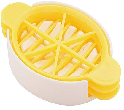 Äggskärare Plast Ägghackare Kokt äggskärare Köksverktyg för hemmarestaurangbruk Tillverkad av Premium PP-material Gul Vit 10,5x6,7cm