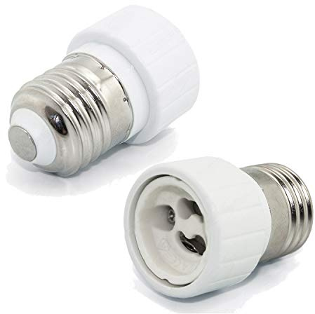 Energmix 2384-10x 10x Adapter Konverter E27 auf GU10 Lampensockel 10er Set